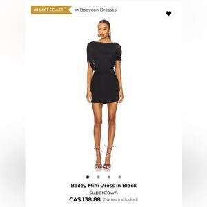 Superdown Elegant Black Mini Dress